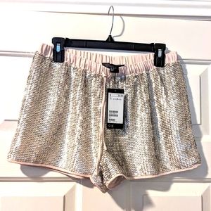 NWT H&M silver sequin shorts